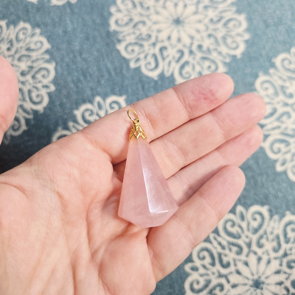 Vintage Pink Quartz Pendant
